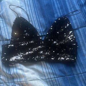 Forever 21 Black Sequin Top